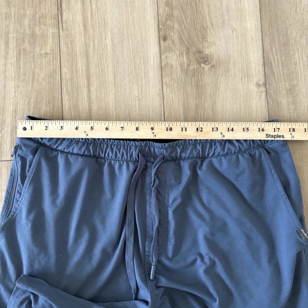 Eddie Bauer Lounge Shorts‎ Mens Large Blue Elastic Waist Drawstring Zip Pockets